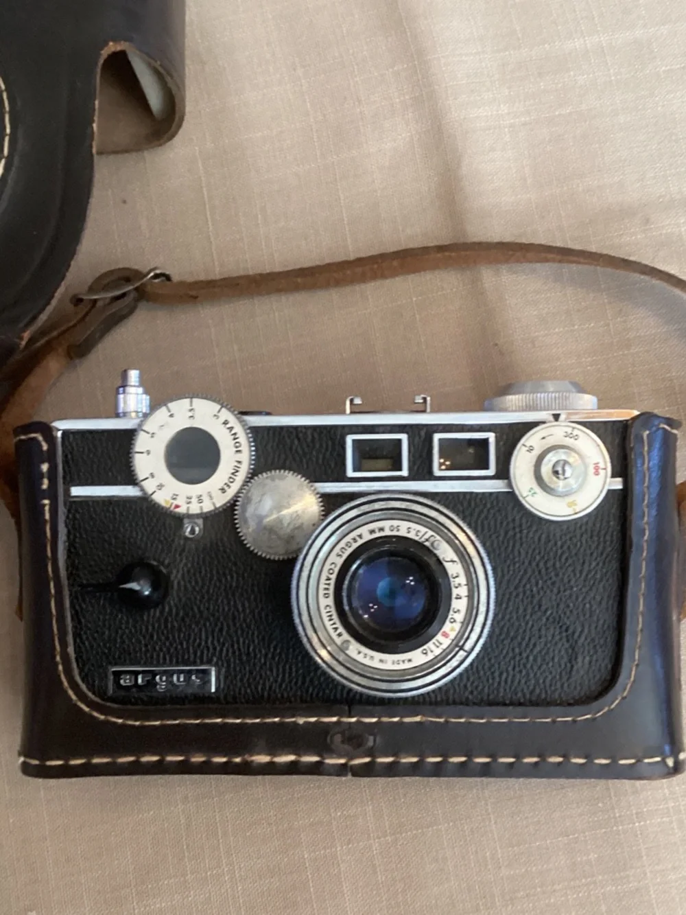 Argus Vintage 35mm Camera in Black with Matching Case